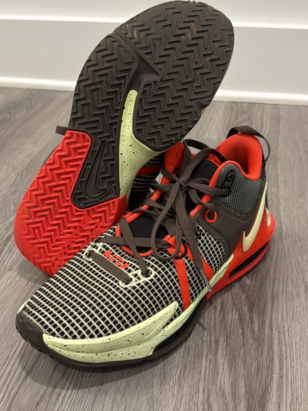 Nike Basketball Shoes — Black, Red & Volt Highlights